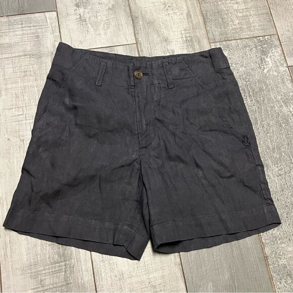 Forte Forte Gray Linen Cotton Metallic High waisted High Waist 5.5” Short 00 XS - Picture 3 of 11